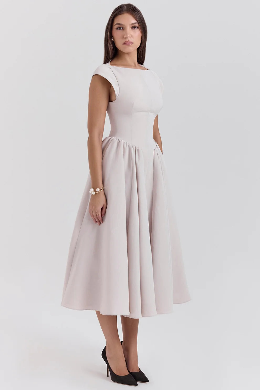 Cassiane Midi Dress - Ivory
