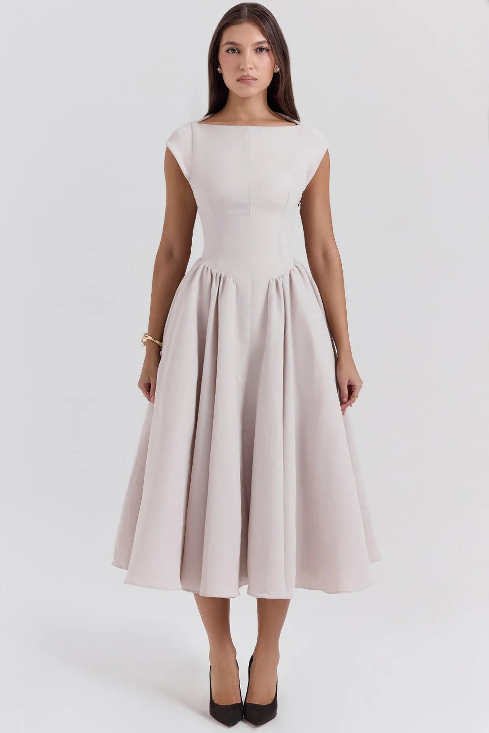 Cassiane Midi Dress - Ivory