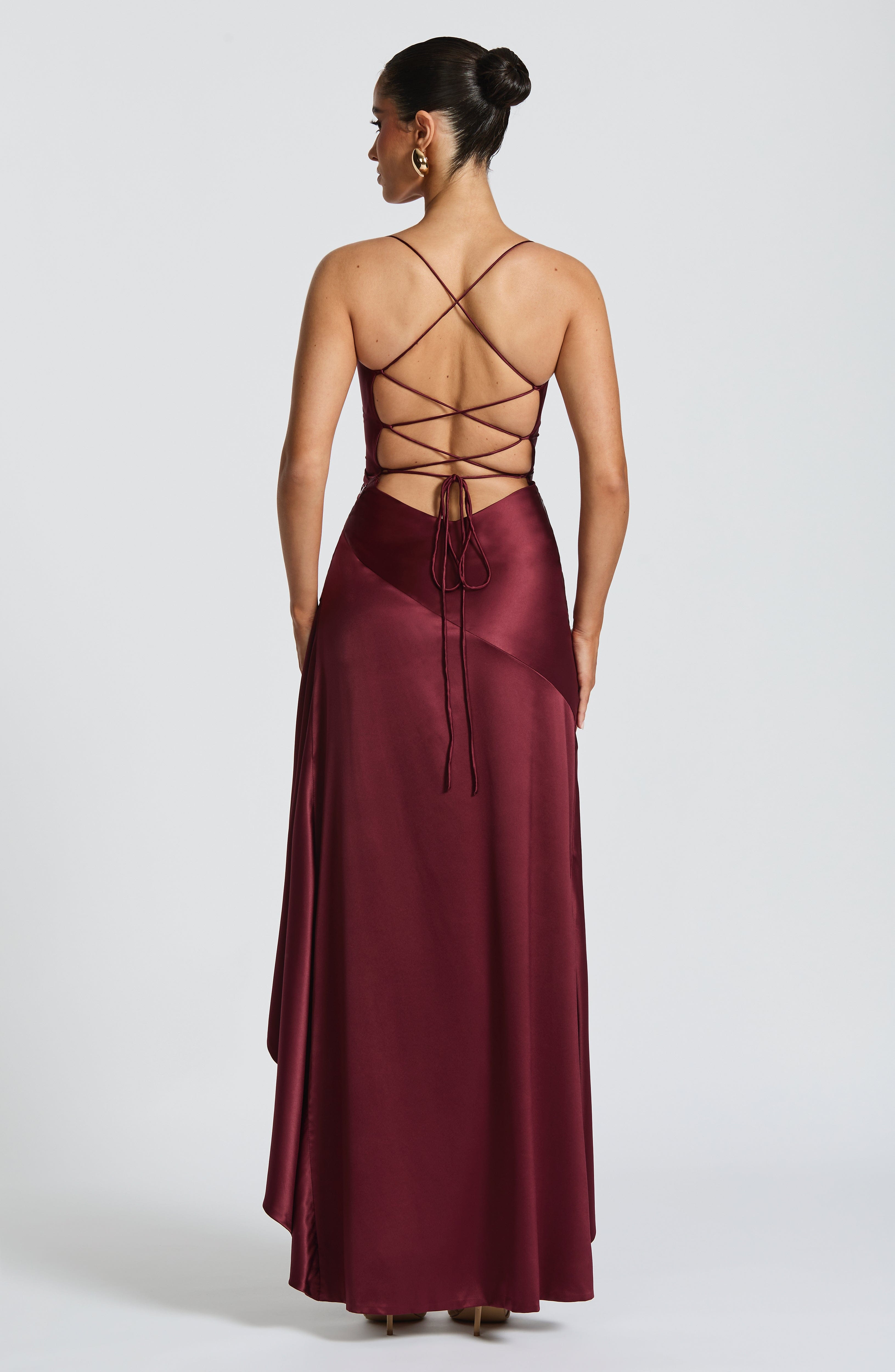 Samira Long Dress - Cherry Lacquer