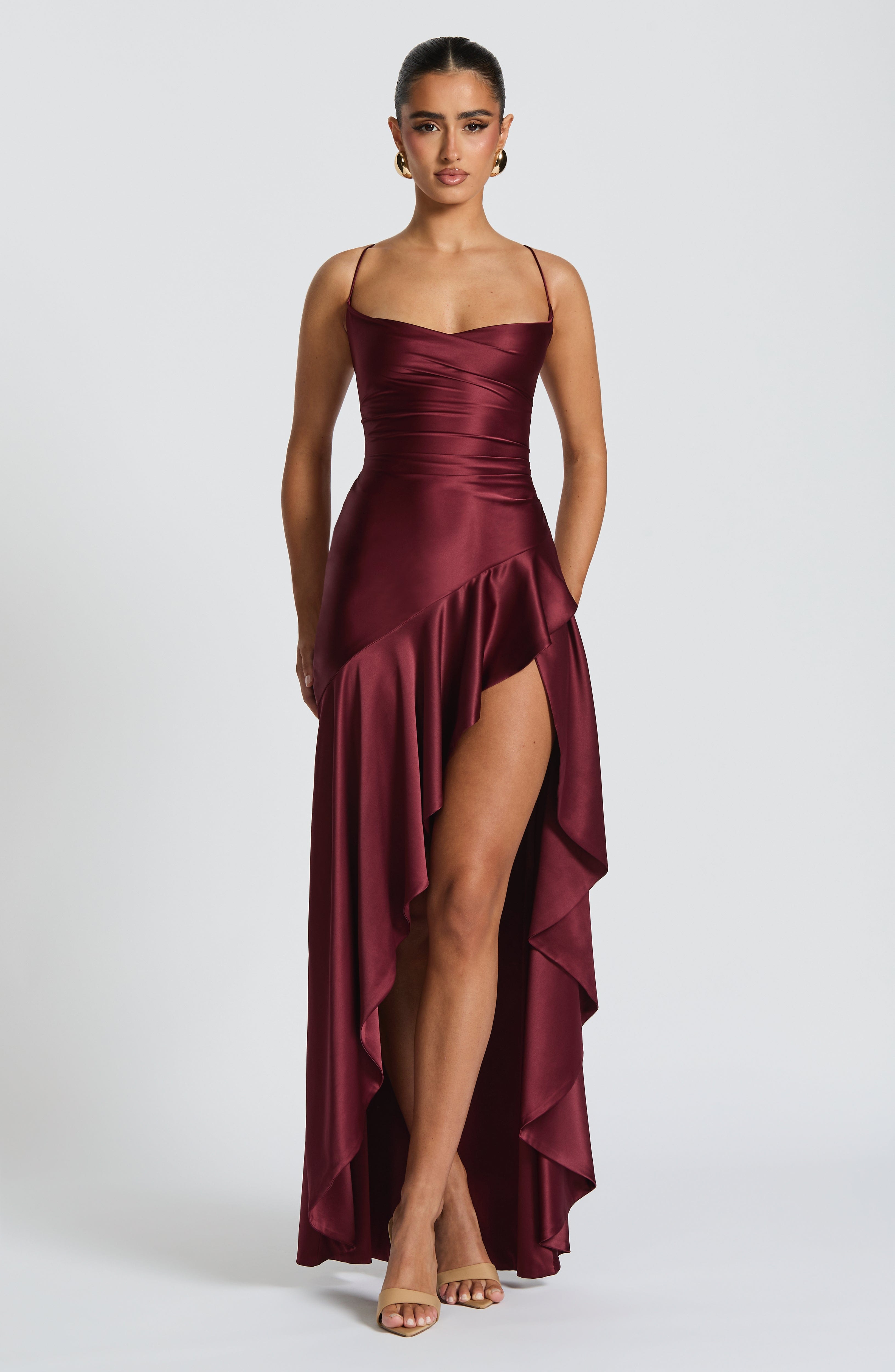 Samira Long Dress - Cherry Lacquer