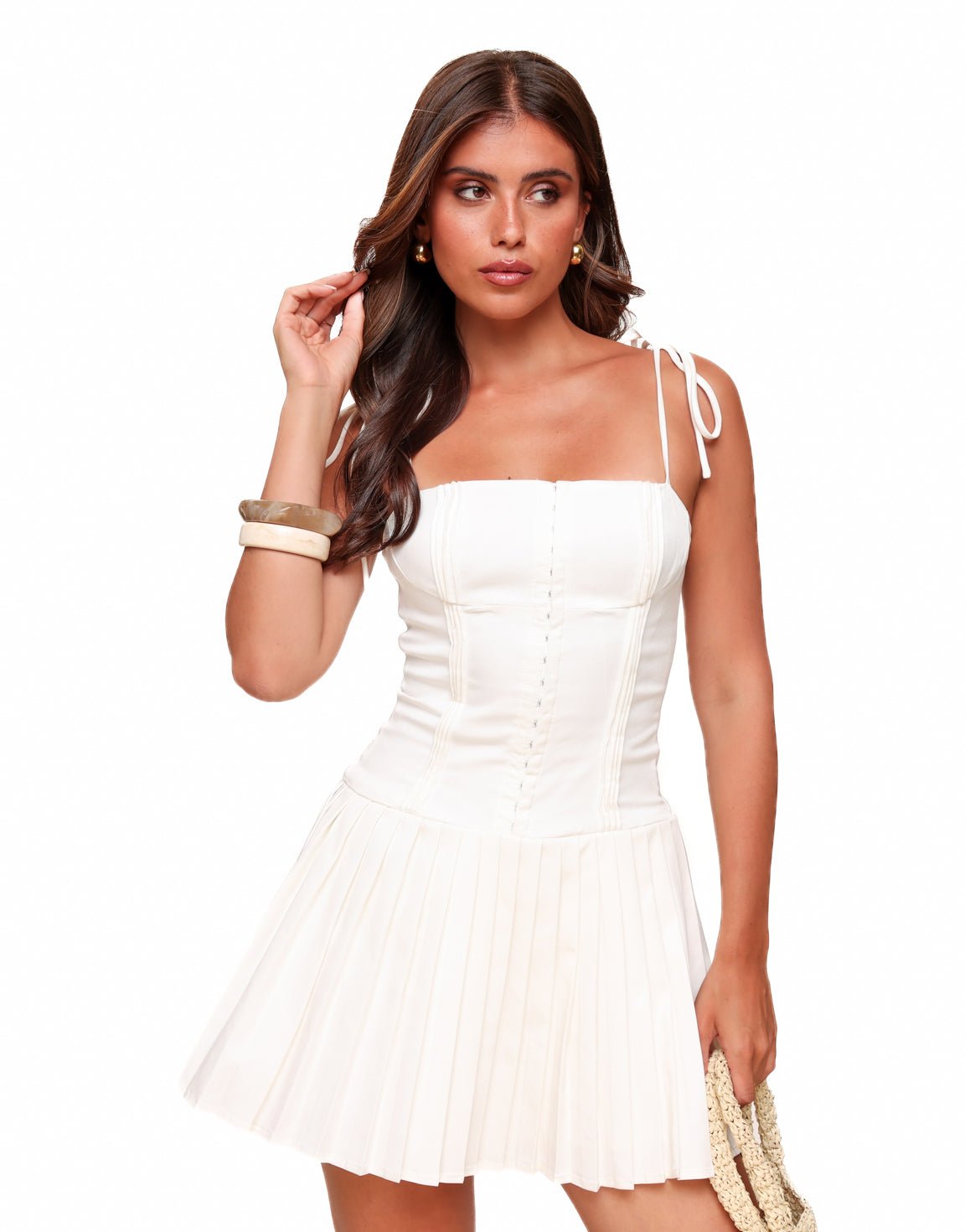 Soft Muse Pleated Mini Dress
